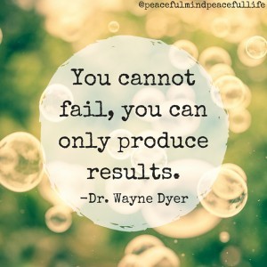 You cannot fail, you can only produce results.
