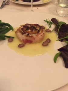 Still life of Monkfish with 8 beans