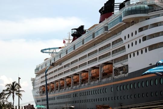The Disney Magic, from the dock at Castaway Cay.