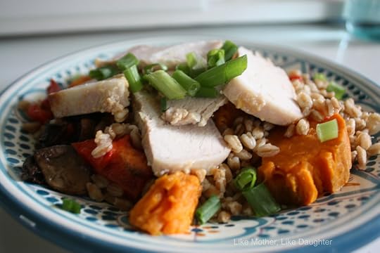 Tasty farro salad with pork 2