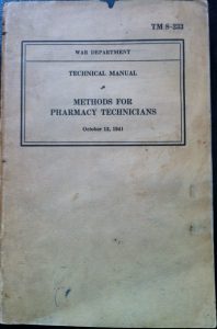 Army technical manual TM 8-233 Methods for Pharmacy Technicians October 13, 1941