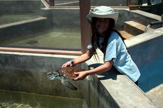 SteelyKid holding a turtle she caught herself.