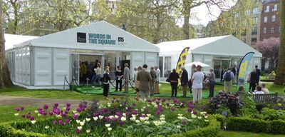 Words in the Square marquee