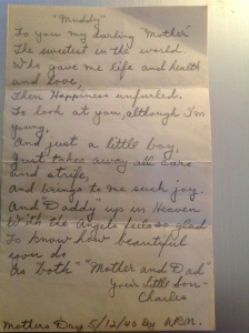 Letter from Uncle Al to Nana.