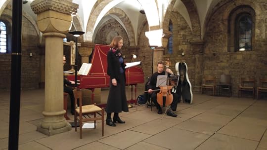 Trio of musicians rehearsing