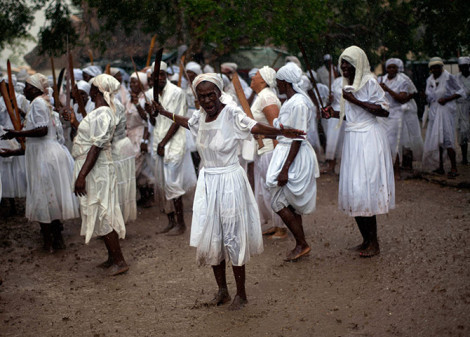 Haitians take part in a Voodoo festival