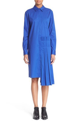 Pleat Detail Cotton Shirtdress