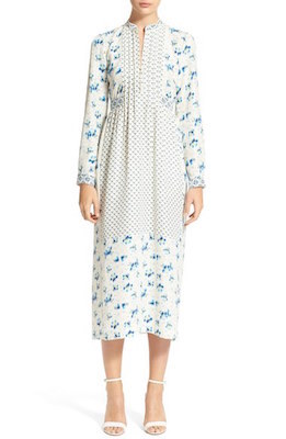 Lauren Print Silk Marocain Midi Dress