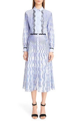 Snuffbox Print Silk & Cotton Midi Shirtdress