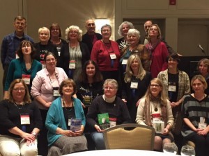 That's me, second row, in pink, with the other 2015 debut novelists at last year's Crime Bake. Brenda Buchanan is two to my left, in the red sweater.