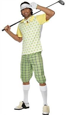 Man in funny golf outfit: 