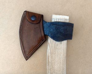Axe head sheath - fitted.