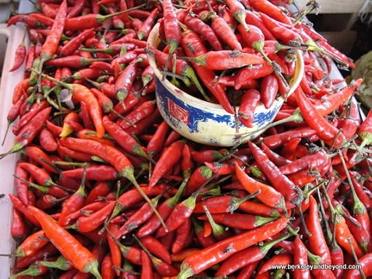 red peppers at town market in Labuan Bajo on Flores Island in Indonesia