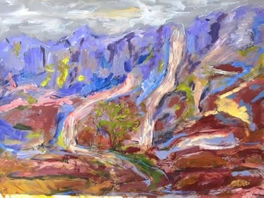 The Outback through my European Outlook - why isn't it darker? Andjana Pachkova (mixed media on pastel paper)