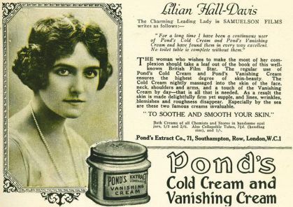 Ponds cold cream advertisement 1920s