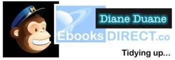 Mailchimp, Ebooks Direct, and DianeDuane.com logos