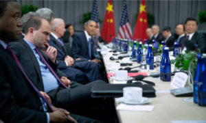 Rhodes at US-China Nuclear Summit credit Doug Mill New York Times