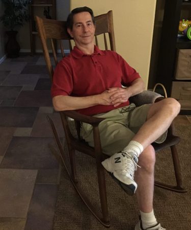 David enjoying the Sculpted Rocker