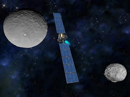Artist's impression: Dawn, Ceres and Vesta (NASA/JPL)
