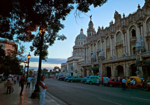 Great Theatre of Havana, located in the Paseo del Prado, its the home of the Cuban National Ballet. It is located in a building known as the Palace of the Galician Centre.