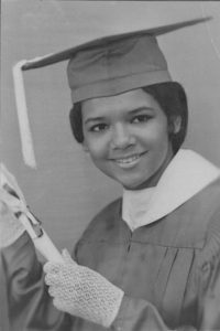 Ms. Manzano in a 1968 graduation photo from the then-High School of Performing Arts in New York City. Photo: Sonia Manzano