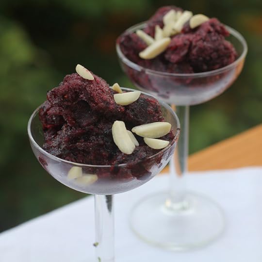 Blueberry Granita with Lime and Rosewater