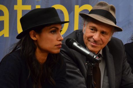 Rosario Dawson and Greg Palast