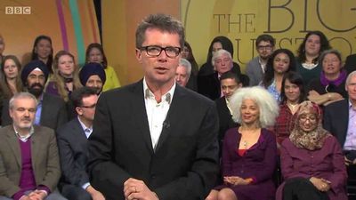 Nicky Campbell on the set of 'The Big Questions', 2014