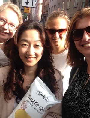 Johanna, Sofia, Heléne och jag. Vi saknade Lina.