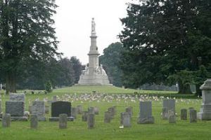 Soldiers National Monument at the center of Gettysburg National Cemetery.