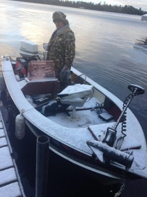 Poncho readies the boat.