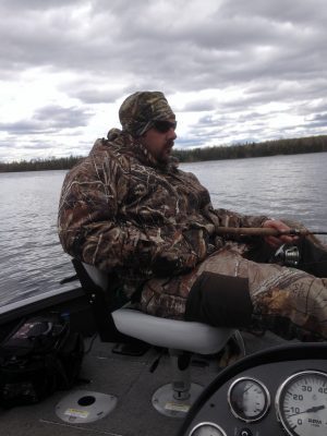 Matt trying to stay warm.