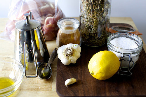 prepping the chicken