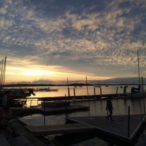 Sunset over the lake