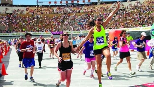 The Bolder Boulder 10K finishes inside Folsom Field football stadium on the University of Colorado campus. Photo: Sean Quinn