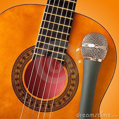 Microphone and guitar: 