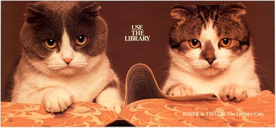 Baker and Taylor library cat poster from the 1980s
