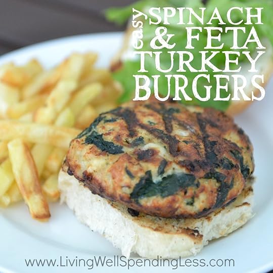 Are you ready for grilling season? These flavor-packed (and super easy) Spinach & Feta Turkey Burgers can be frozen ahead of time, then thrown straight on the grill so they are ready when you are! SO much better than the pre-packaged patties, and so much cheaper too! 
