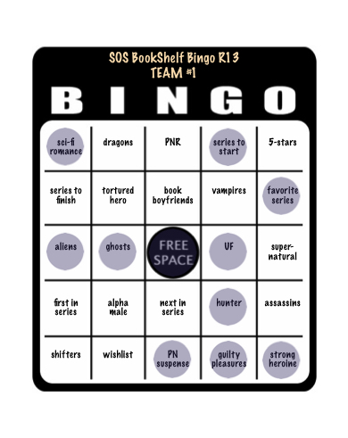 SOS book shelf bingo card