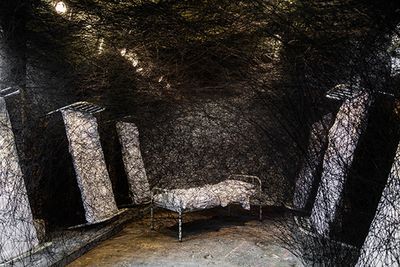 Conscious Sleep, 2009/2016, by Chiharu Shiota. Photograph: Ben Symons