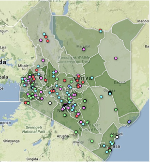 KCDF grants map