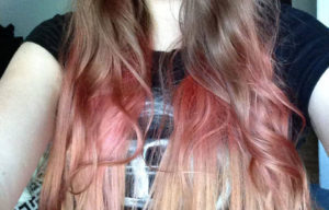 Pravana pink and pastel pink ombré on lightly bleached hair