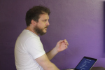 Gareth teaching WordPress.com basics