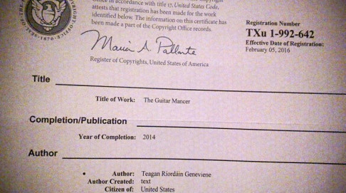 Copyright Cert Guitar Mancer