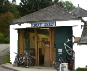 A bicycle shed.