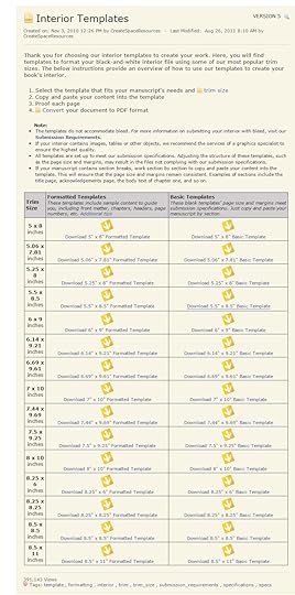 createspace book templates