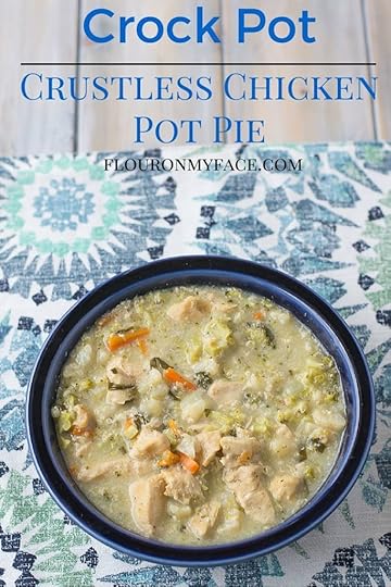 Crock Pot Crustless Chicken Pot Pie recipe is gluten free and low carb. A creamy sauce with chicken and vegetables is delicious and a perfect family recipe via flouronmyface.com