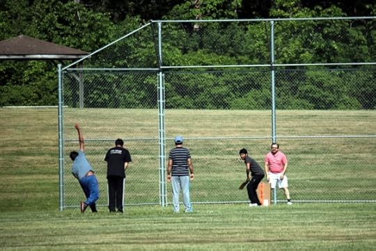 Cricket at the park during SteelyKid's softball game.