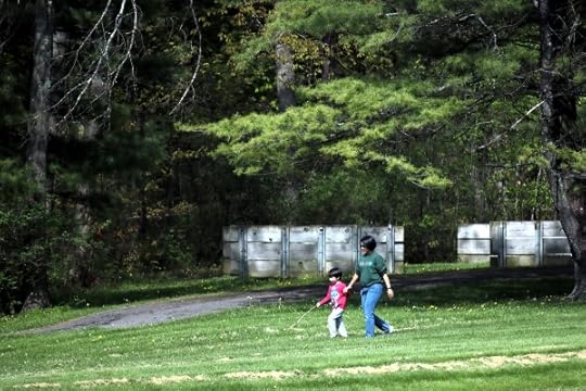 Kate and The Pip enjoying the outdoors during a softball game.