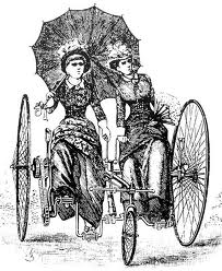 A tandem tricycle